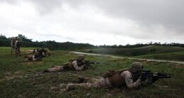 Marines fire their M4 services rifle June 5 at Range 10 on Camp Schwab during squad offensive operations. Marines with Company L practiced squad maneuvers in offensive scenarios. Company L, 3rd Battalion, 6th Marine Regiment, is currently assigned to 4th Marine Regiment, 3rd Marine Division, III MEF, under the unit deployment program.



