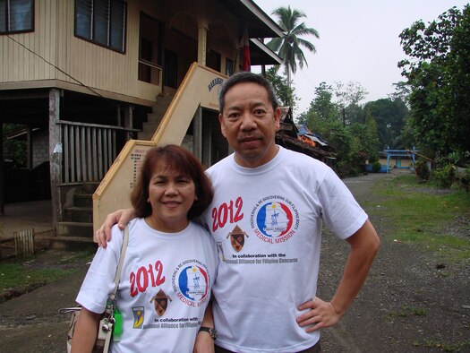 Master Sgt. Cesar Jurilla and his wife, Cora, travel annually to remote villages in the Philippines as a part of a medical mission with the Filipino ministry of California’s San Bernardino Roman Catholic diocese. (Courtesy photo)  